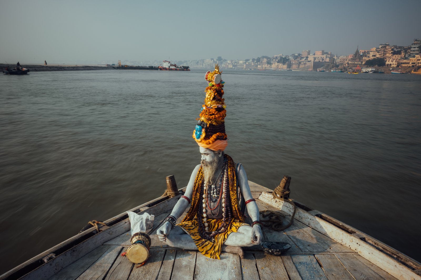 Baba On The Boat, Varanasi